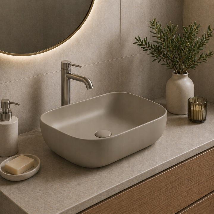 Lusso countertop washbasin 45.5X32.5 CM oval cappuccino matt