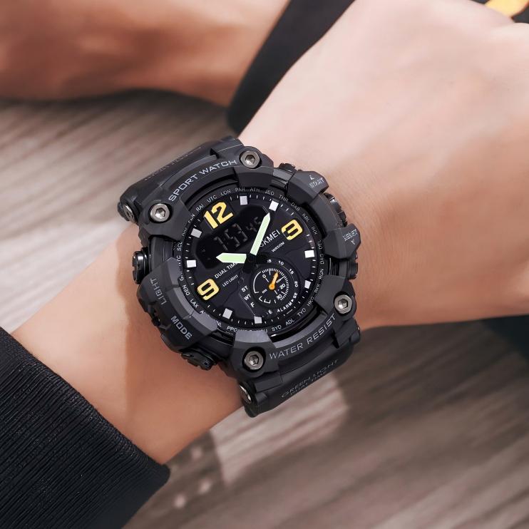 Skmei 1637 Quartz Analog Digital Original Brand Quartz LED Dual Display Chronograph Wristwatch Men Waterproof Electronic Watches
