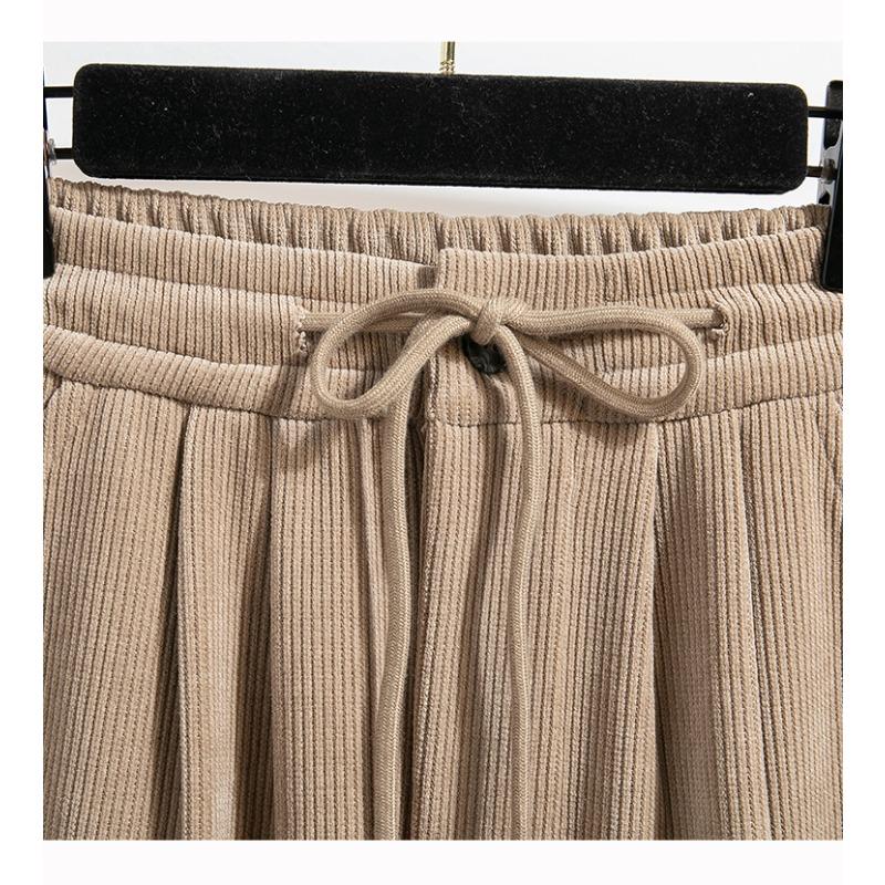 DIMANAF 2025 Plus Size Autumn Long Pants Women Elastic Loose Vintage Solid Cotton Loose Full Length High Waist Female Basic Big Trousers Pants