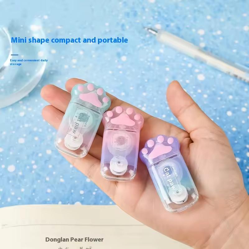 1pcs Large Capacity Correction Tape Gradient Color Cute Cat Claw Correction Tape School Office Supplies Stationery