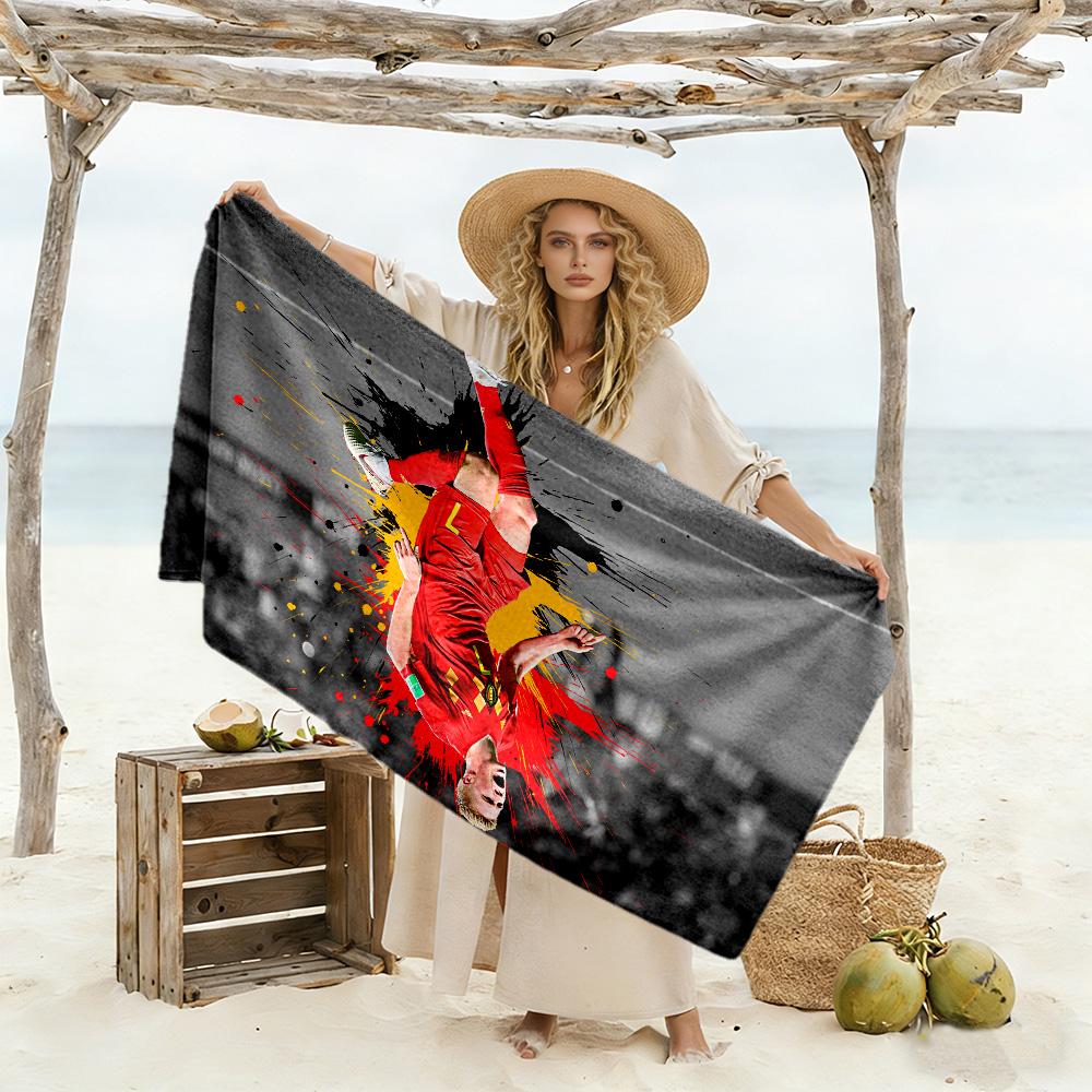 Football Player Celebration Beach Towel Super Soft Microfiber Quickdry Fabric Comfortable Lightweight