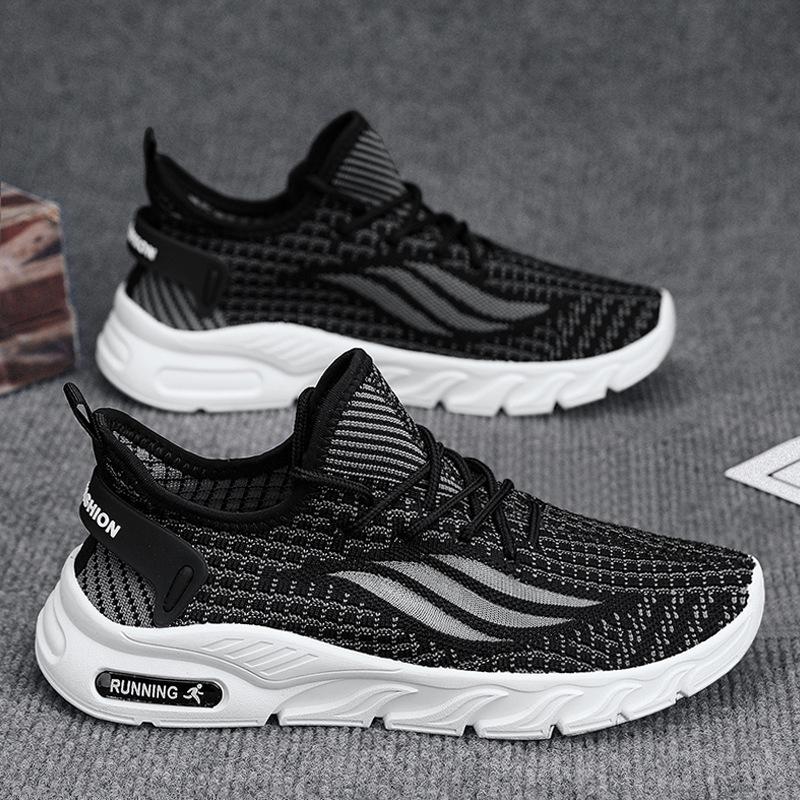 2024 Summer New Low-top Lace-up Sports Dad Shoes Fly-woven Breathable Men's Daily Casual Running Shoes Men's Shoes