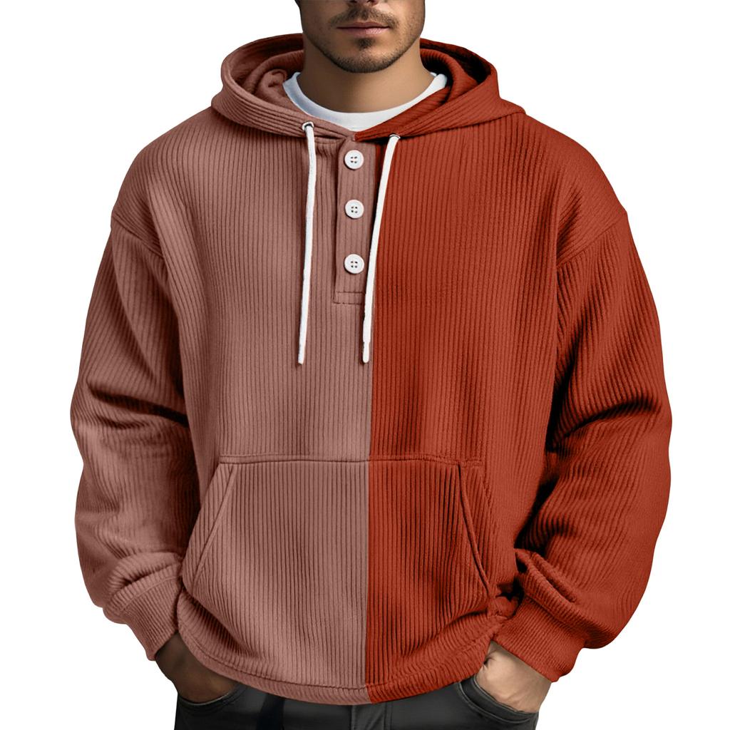 Men's  Leisure  Loose  Three  Clicks  Color  Clashing  Hooded  Hood  Hoodie