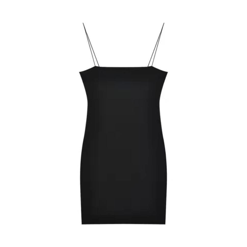 

Elegant Black Sleeveless Midi Dress for Women - Spring/Summer 2026, Slimming Tummy Concealing Design XL (120-130 jin)