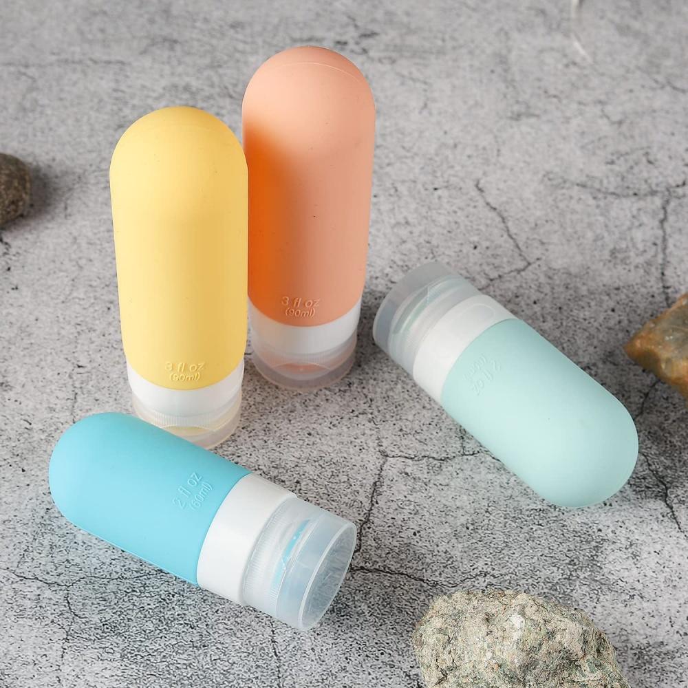 16-pack travel bottle set - leak-proof silicone squeeze container, for toiletries, conditioner, shampoo, lotion and body wash ac