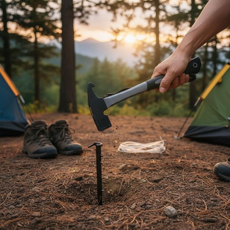 Heavy Duty Camping Hammer Carbon Steel Claw Hammer for Outdoor Tent Ergonomic Grip Camping Hammer Outdoor