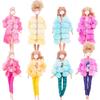 Girl Doll Clothes 3PcsPlush Coat Jacket+ Dress Skirt/ Pants Clothing for 30cm Doll Clothes Doll Accessories Girl`s Toy