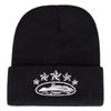 Star Embroidery Cuffed Beanie Hat Stretch Fit Knit Cap Fashion Winter Beanie  Men Women