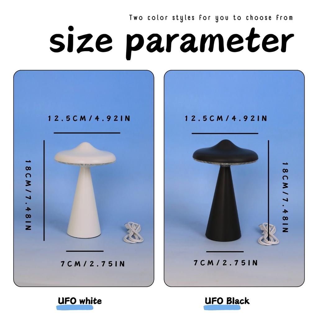 Novel UFO night light LED desk light USB charging dimmable reading light Bedside bedroom decoration touch desk light