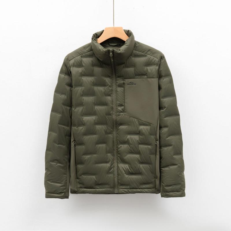 90% Down Outdoor Lightweight Down Jacket for Men - Autumn/Winter Short-Length Stand Collar Warm Top Outerwear