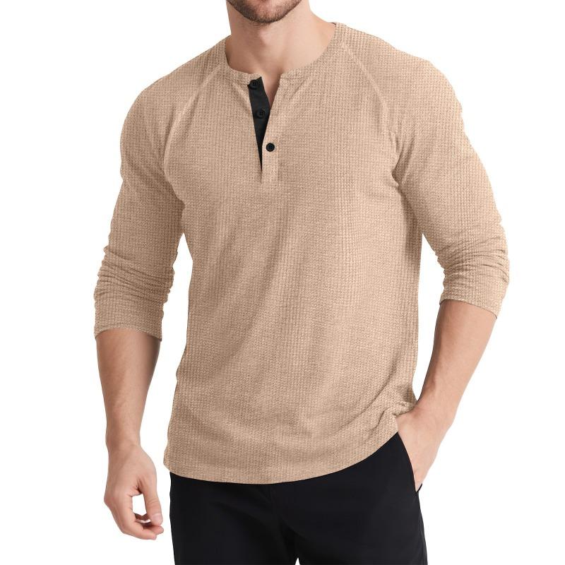 Men S Long Sleeve Knit Polo Shirt Casual Plus Size Stand Collar