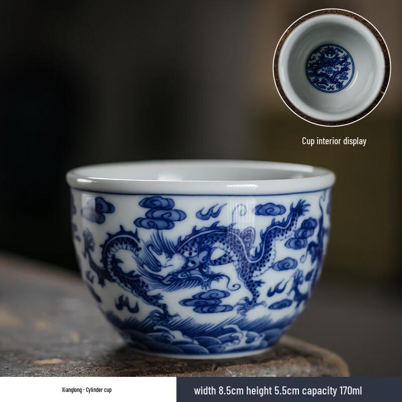 Antique Blue and White Ceramic Master Teacup
