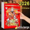 2026 Large Traditional Yellow Tear-Off Wall Calendar - Old-Fashioned Almanac Design