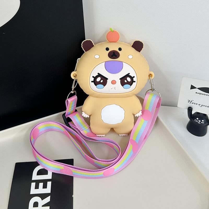 Frühling und Sommer neue Cartoon Silikon Wechselgeldtasche niedliches kleines Mädchen ausgehen vielseitige Umhängetasche Mini Kopfhörer Aufbewahrungstasche