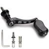 HEIGHTEN Adjustable Reel Handle with 21mm Carbon Compatible with Shimano and Daiwa Spinning Arch Series 45-50mm Knob, Reels, (Black & Gunmetal)