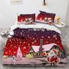 For Kids Teens Girls Bedroom Decor - Christmas Duvet Cover Set Microfiber Santa Claus Bedding Set Cartoon Bedding Set Single King
