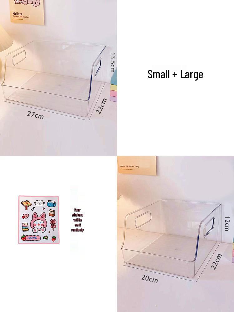Acrylic Bookstand & Storage Box - Transparent Desktop Organizer with Large Capacity