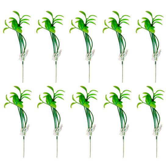 10Pcs Bean Sprout Artificial Fake Plant Plastic Potted Home Office Table Desk