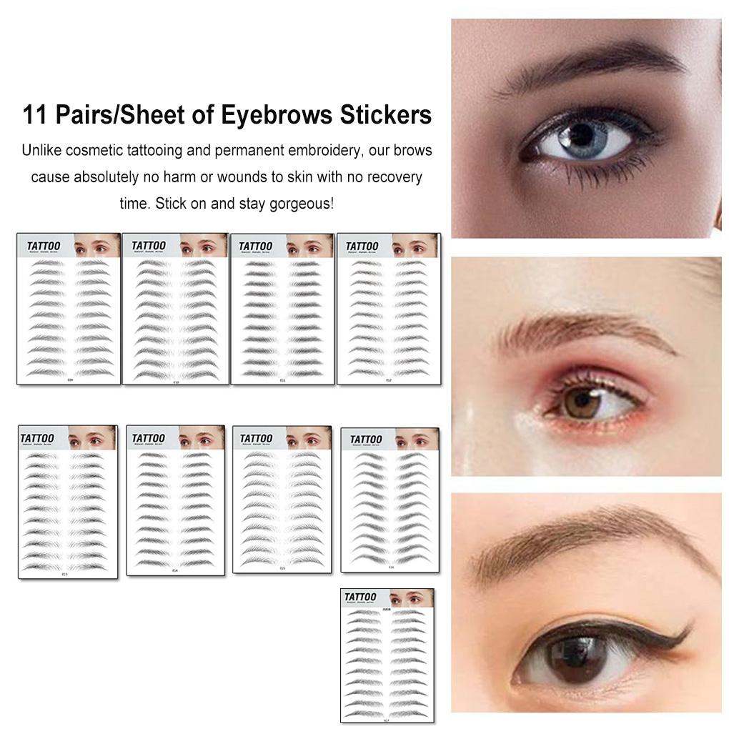 Wear-resistant Women Eyebrow Sticker Single-use Stereo Decal Various-shaped False Eyebrow Decoration Lightweight Stickers