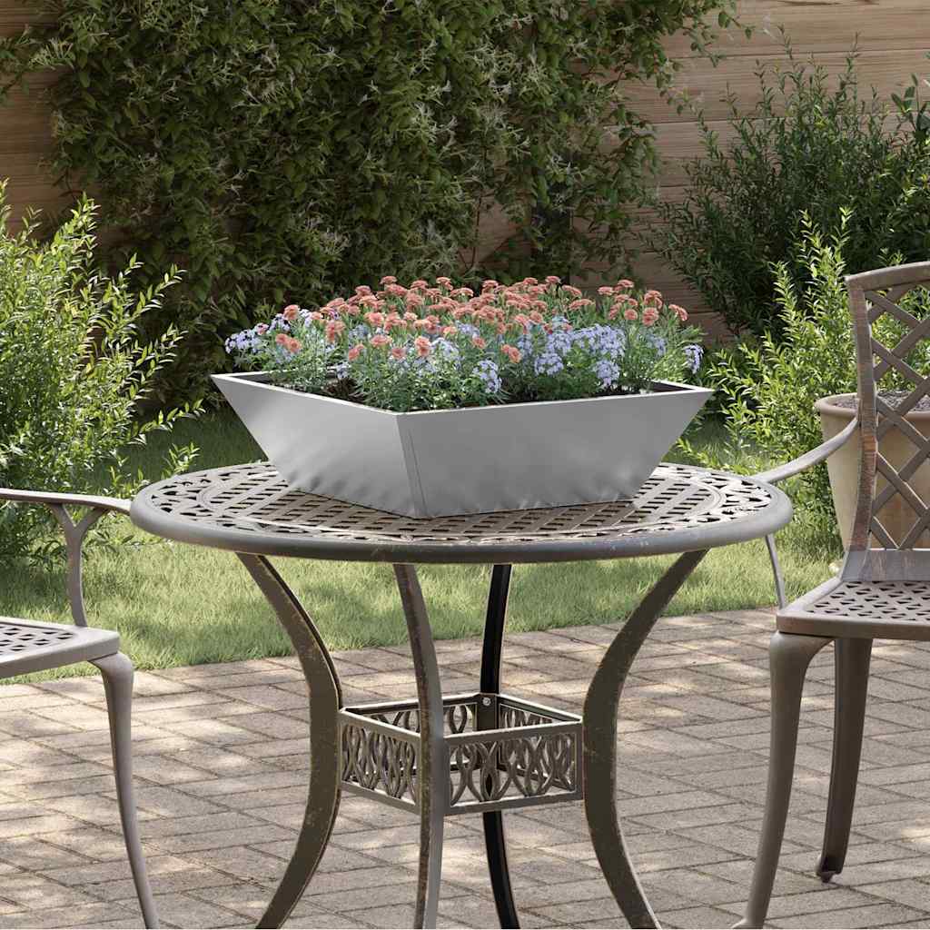 Garden Planter Silver 50 X 50 X 15 Cm Galvanized Steel