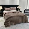 High-gram Weight Imitation Rabbit Velvet Stripped Blanket,thickened Soft and Comfortable Blanket Office Nap Thermal Sofa Blanket