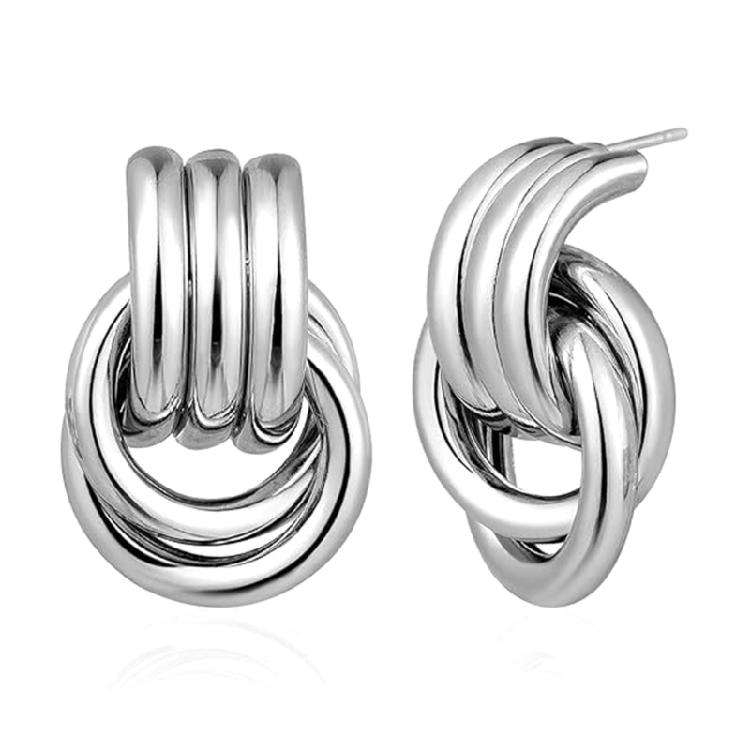 

Modern Studs Earrings Multifuntional Ear Studs Copper Texture Office Wear Jewelry Suitable for Fashion Women Present 1