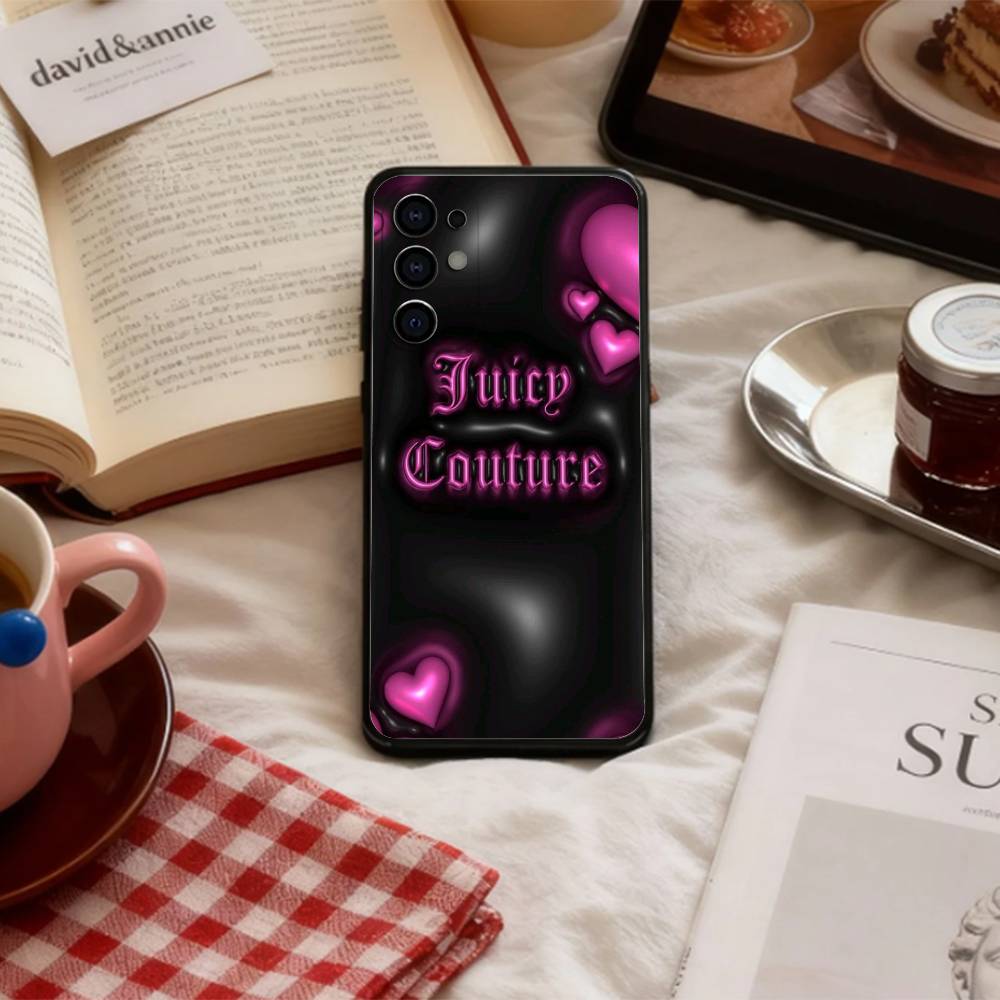 Y-Y2K Vintage J-Juicy C-Couture   Phone Case For Samsung S 25,24,23,22,30,21,10,9,Ultra,Plus,Lite,FE,4,5 G Soft Black Case Samsung S21lite