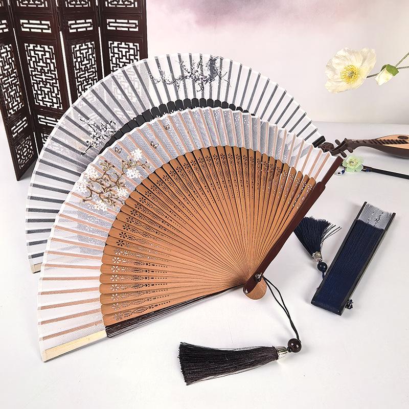 Chinese Hanfu Dance Fan: Retro Folding Qipao Fan for Men & Women