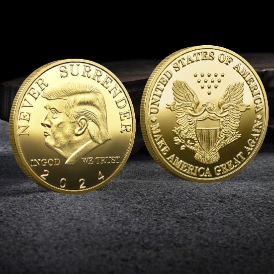 2Pcs Commemorative Coin Exquisite Trump American Eagle Commemorative Coin Set for Home