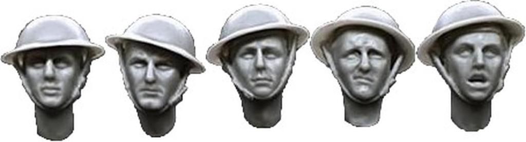 ARPA Productions WW2 British Commonwealth Mark II Helmeted Head Set of 5 Resin Kits ARPAH35016 1/35 (Human)