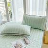 Pillow Protector with Elastic Bands Travel Pillow Cover Anti-slip Quilted Waffle Pillowcase Protect from Dust Sweat And Stain for Dorm Home Bedroom