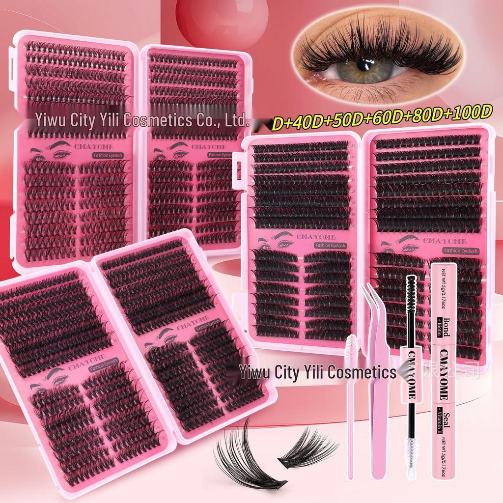 544 Cluster D Curl Individual Lash Set: DIY Dense, Curled, Segmented Eyelashes