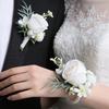 White Wedding Corsage Simulation Flower Artificial Wrist Flower Wedding Flower Accessory  Wedding