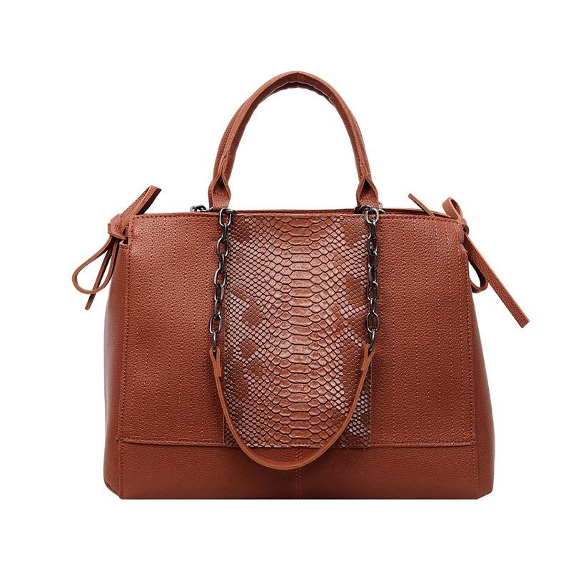 New retro large-capacity handbag fashionable women's texture light luxury tote bag solid color shoulder bag