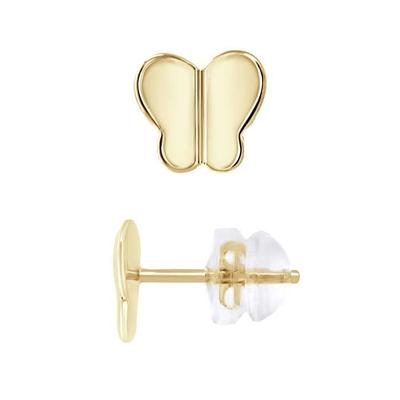 Earrings - LÉA &; ARTHUR - BUTTERFLY Motifs - 375 Yellow Gold - SILICONOR Stroller System - Child