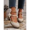 European and American Fashion Foreign Trade Large Size High Heel Strap Sandals Women's Cross-border New Summer Baotou Block Heel Sandals