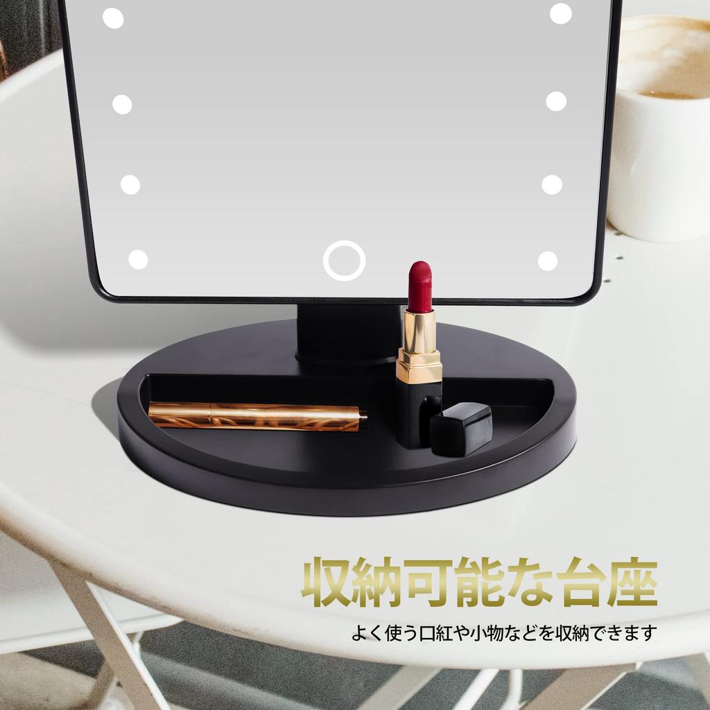 Makeup Tabletop Stand with 16 LED 10x Stepless Angle Battery for Makeup Mirror, Mirror, Mirror, Tabletop, Lights, Magnification, Dimming, 180°