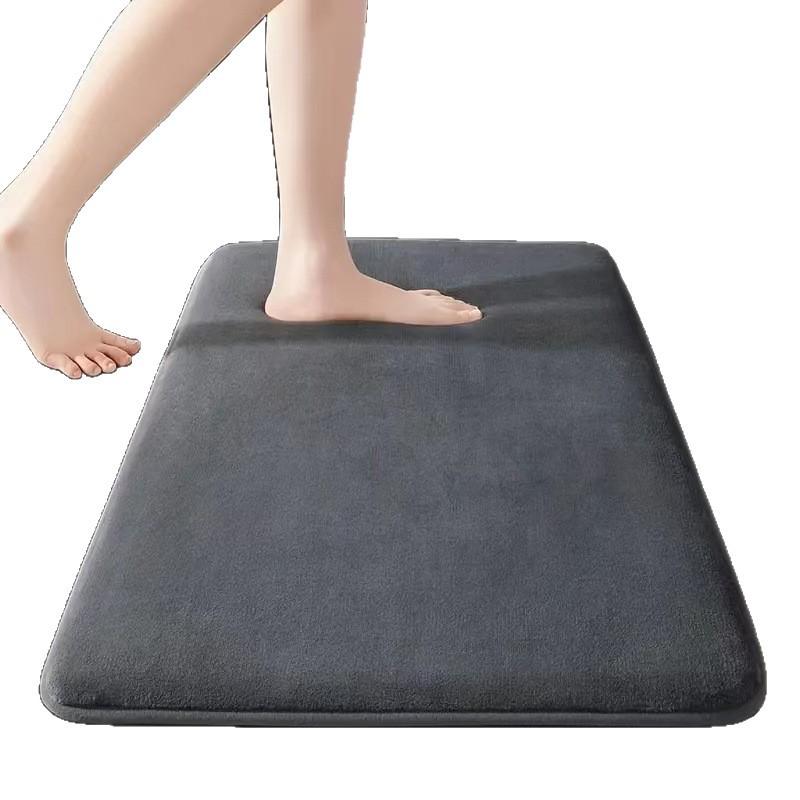 Solid Color Coral Fleece Non-slip Bath Mat – Strong Water Absorption, Dirt-resistant, Easy to Clean