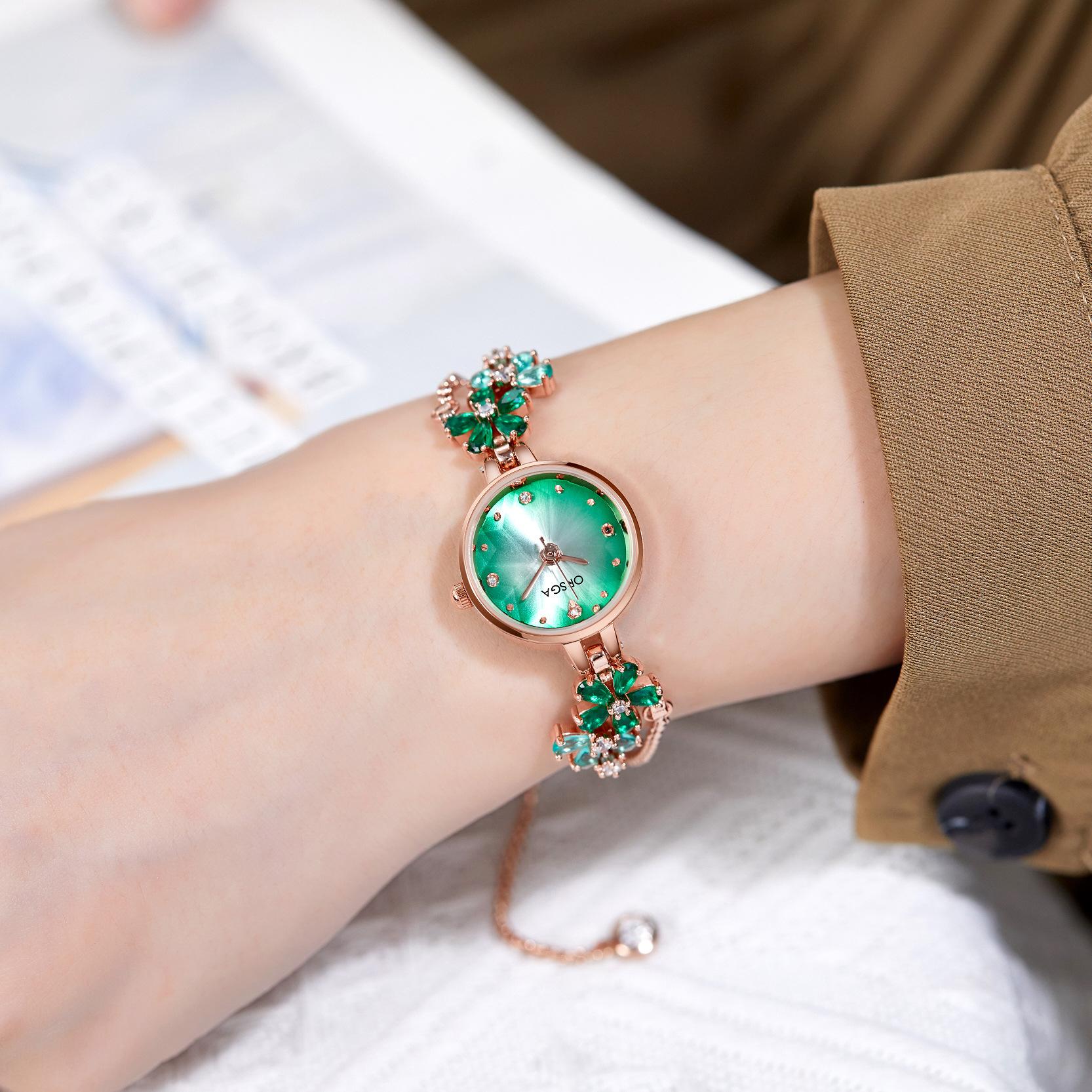 

Women s Watch Brand Light Luxury Violet Bracelet Chain Wristwatch Green Red Waterproof Ladies Fashion Clock Watches Gift зелений