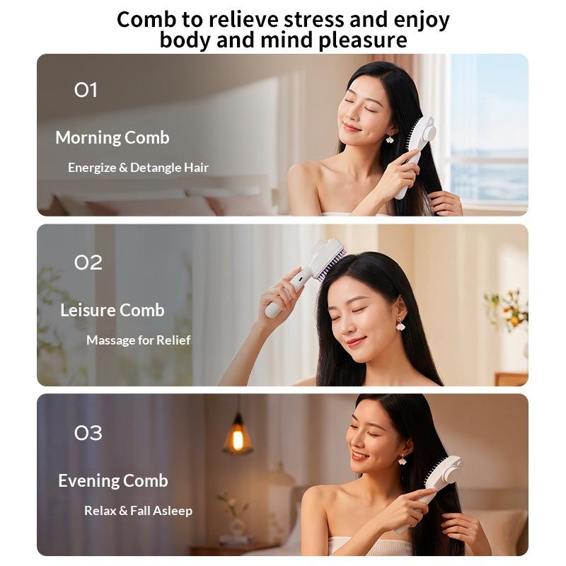 Rechargeable Electric Frizz Control Hair Brush Anti Static Steam Spray Massage Comb for Daily Hair Grooming