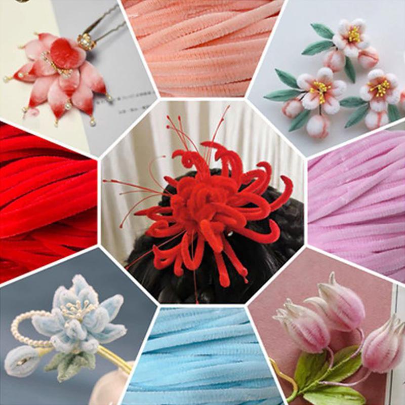 DIY Velvet Stick Flexible Handmade Twist for Hairpins Flowers Toys Wire Supplies