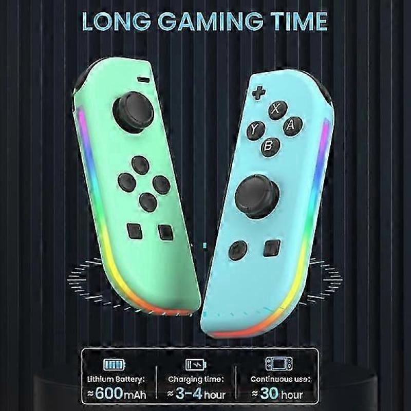 Wireless Controller compatible with Nintendo Switch, Oled, Lite Gamepad Joystick (l/r) Replacement with Rgb right green+blue