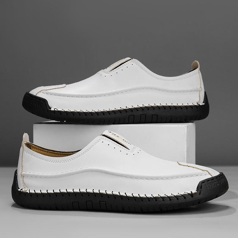 Handmade Genuine Leather Men's Casual Shoes Comfortable Moccasins Men Business Flats Shoes Driving Shoes
