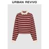 UR Women's Trendy Color-block Stripe Embroidered Polo Long Sleeve T-Shirt