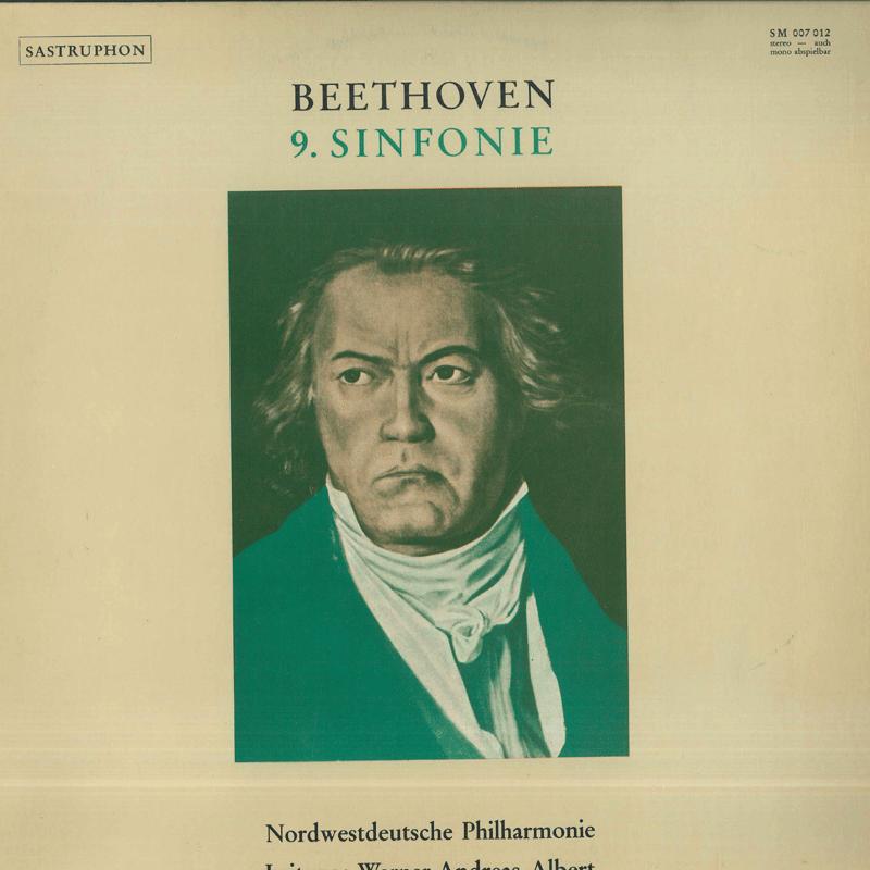 LP Record WERNER ANDREAS ALBERT NORDWESTDEUT Beethoven Sinfonie Nr9 Dmoll Op12 SM007012 SASTRUPHON Germany Classical Used