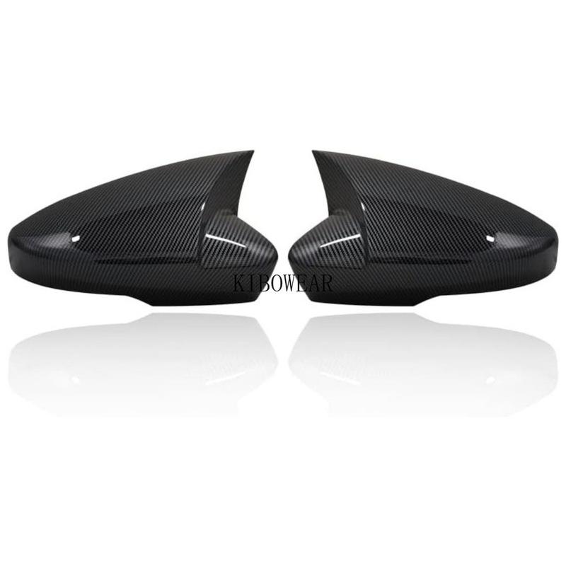 2PC Bat style Add-on Side Mirror Covers For Skoda Octavia 3 Mk3 III A7 5E for VW T-roc Troc T-cross 2014- sticker horn shape