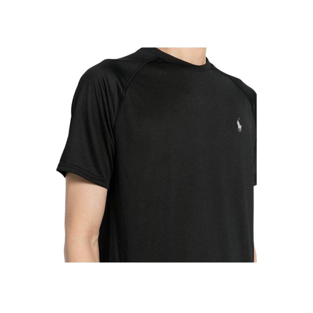 Polo Ralph Lauren Logo Print Crew Neck Casual Loose Short Sleeve T-Shirt Men T-Shirt Obsidian-Black 710901014-001