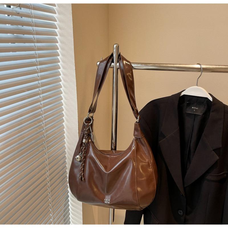 

Casual commuting large-capacity bag New fashion versatile shoulder messenger bag Slack tote bag темно-коричневого