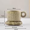 Vintage Kiln Glazed Porcelain Cup&saucer 250ml Coffee Mug Home Dining Table Milk Mugs Afternoon Tea Teacup Fruits Juice Cup