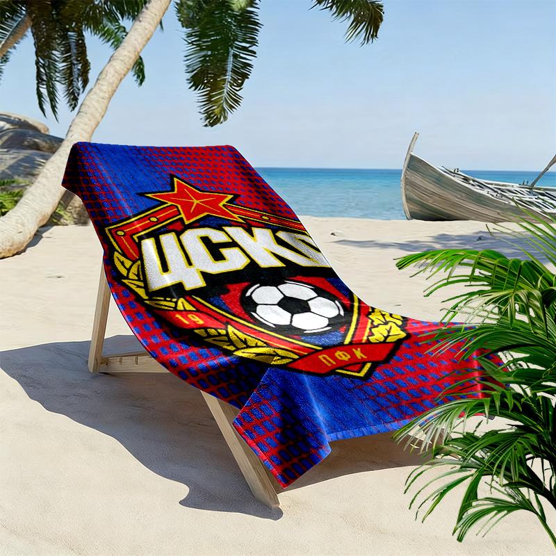 CSKA Moscow Print Beach Towel, Large Soft Quick Dry Towel for Beach Camping Swimming